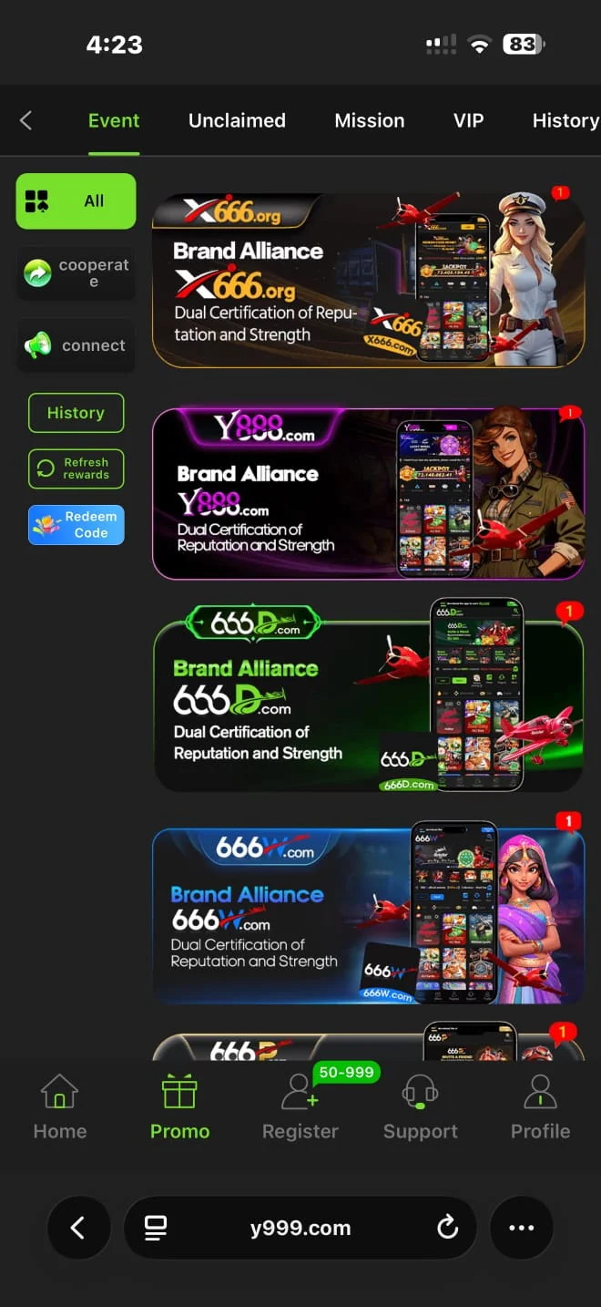 Y999 — Open the lobby